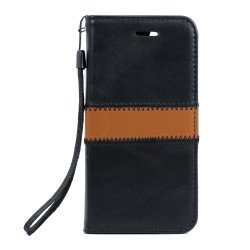 iPhone 7 Plus Magnetic Flip Leather Wallet Case (Black)